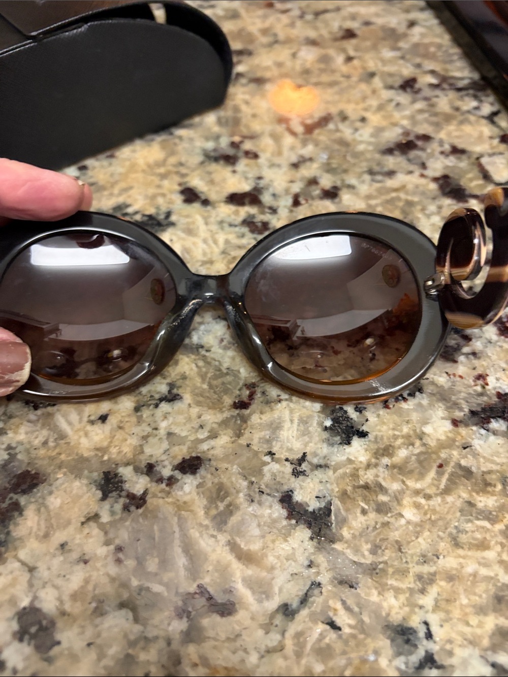 Prada Brown Oval Sunglasses with Gradient Lenses - Picture 6 of 16